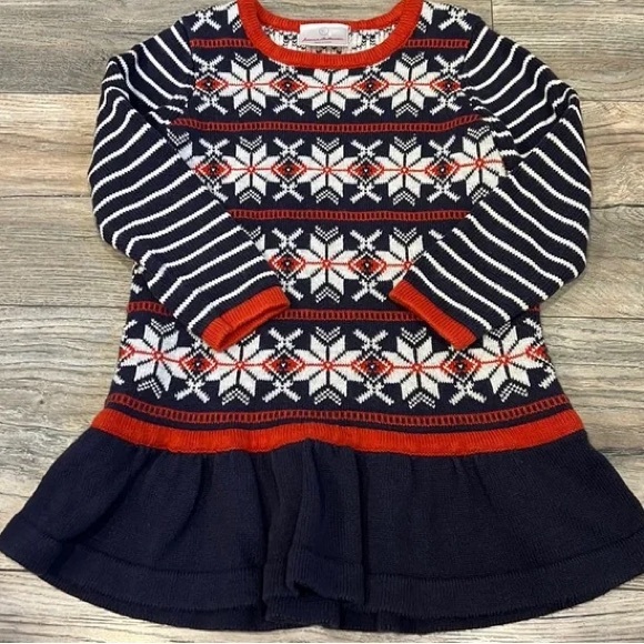 Hanna Andersson Other - Hanna Andersson Size 80/18-24 Months Fair Aisle Pleated Sweater Dress